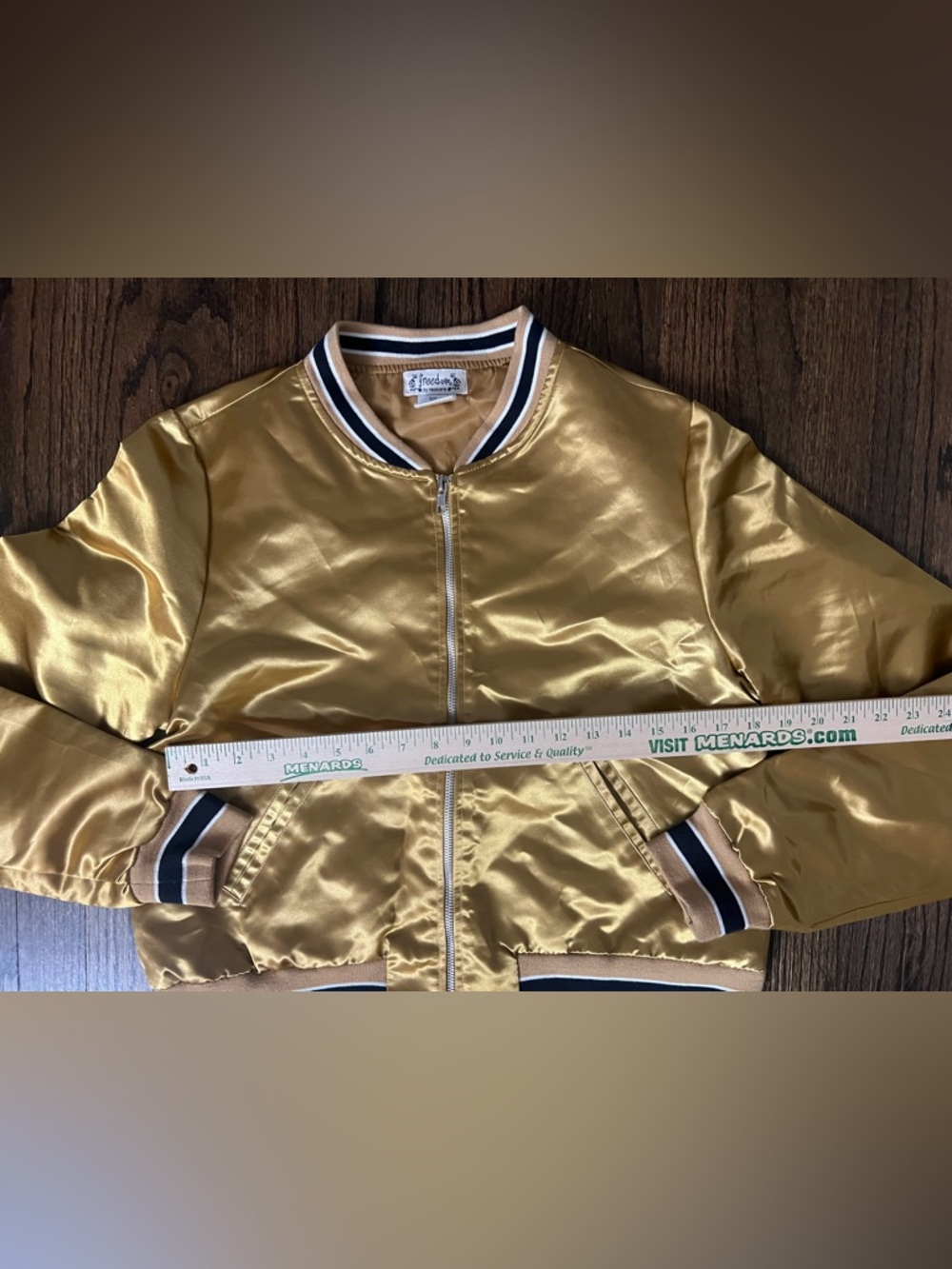 Next Era Gold Satin Bomber Jacket - Picture 3 of 4